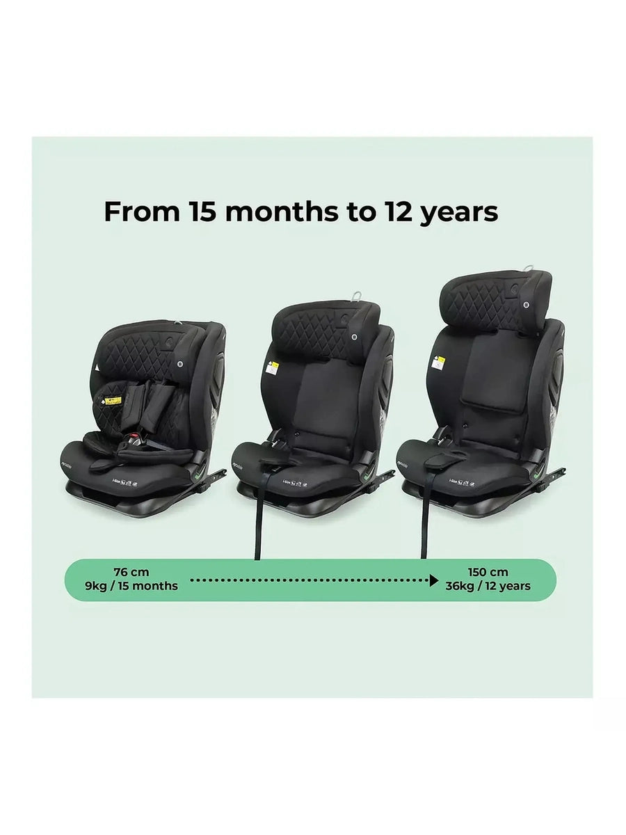 My Babiie MBCS123 i-Size 76-150cm Car Seat - Black MyBabiie Mama's Joy