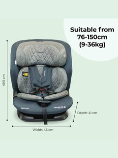 My Babiie MBCS123 i-Size 76-150cm Car Seat - Slate Blue/charcoal MyBabiie Mama's Joy