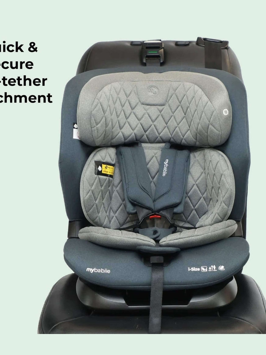 My Babiie MBCS123 i-Size 76-150cm Car Seat - Slate Blue/charcoal MyBabiie Mama's Joy