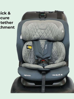 My Babiie MBCS123 i-Size 76-150cm Car Seat - Slate Blue/charcoal MyBabiie Mama's Joy
