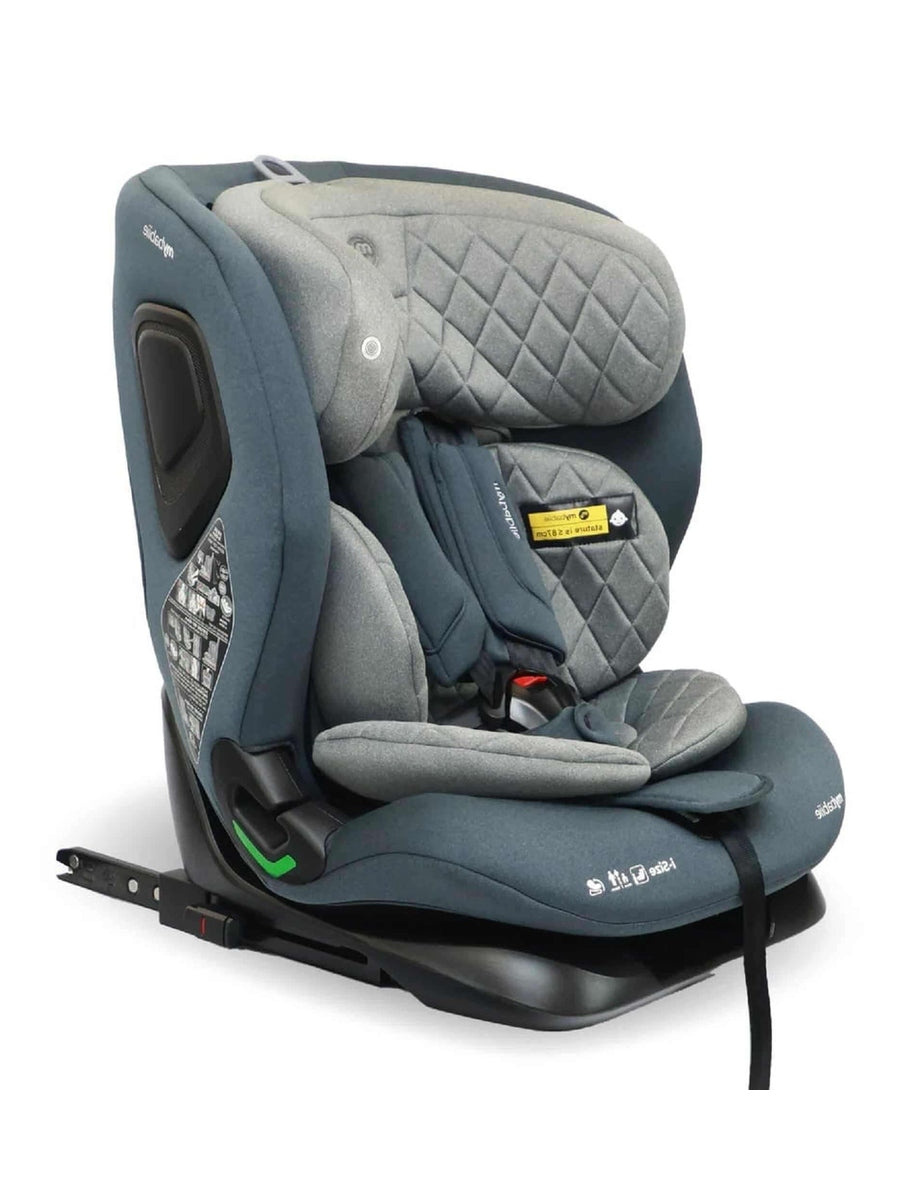 My Babiie MBCS123 i-Size 76-150cm Car Seat - Slate Blue/charcoal MyBabiie Mama's Joy
