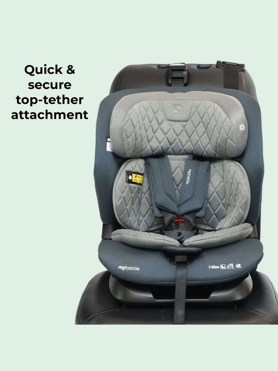 My Babiie MBCS123 i-Size 76-150cm Car Seat - Slate Blue/charcoal MyBabiie Mama's Joy