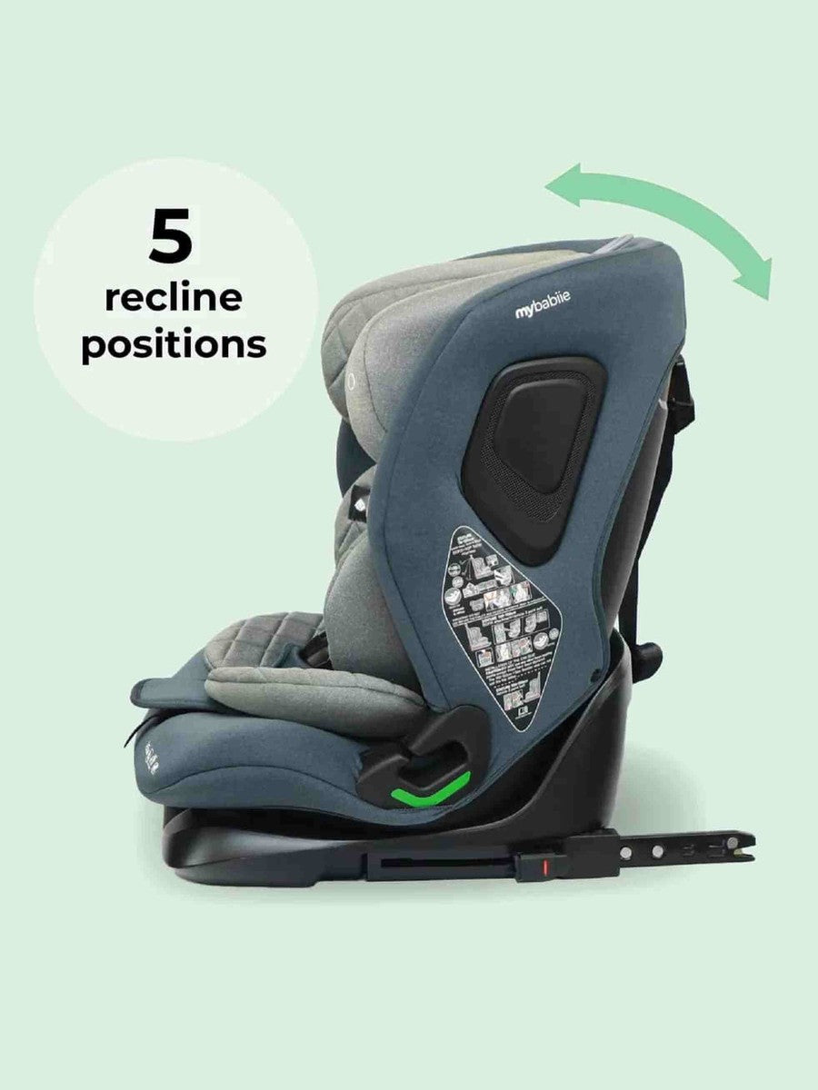 My Babiie MBCS123 i-Size 76-150cm Car Seat - Slate Blue/charcoal MyBabiie Mama's Joy