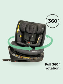 My Babiie MBCSSPINTT i-Size 40-150cm Spin Car Seat - Black Melange My Babiie Mama's Joy