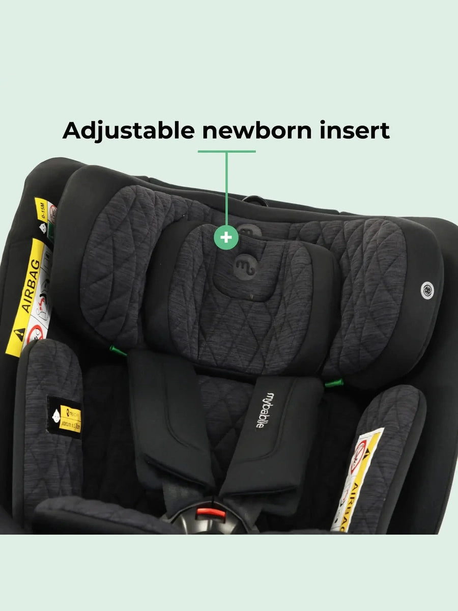 My Babiie MBCSSPINTT i-Size 40-150cm Spin Car Seat - Black Melange My Babiie Mama's Joy