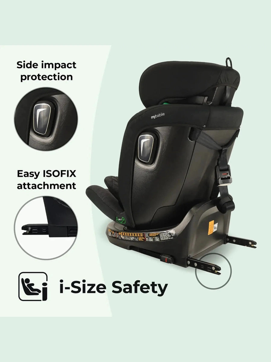 My Babiie MBCSSPINTT i-Size 40-150cm Spin Car Seat - Black Melange My Babiie Mama's Joy