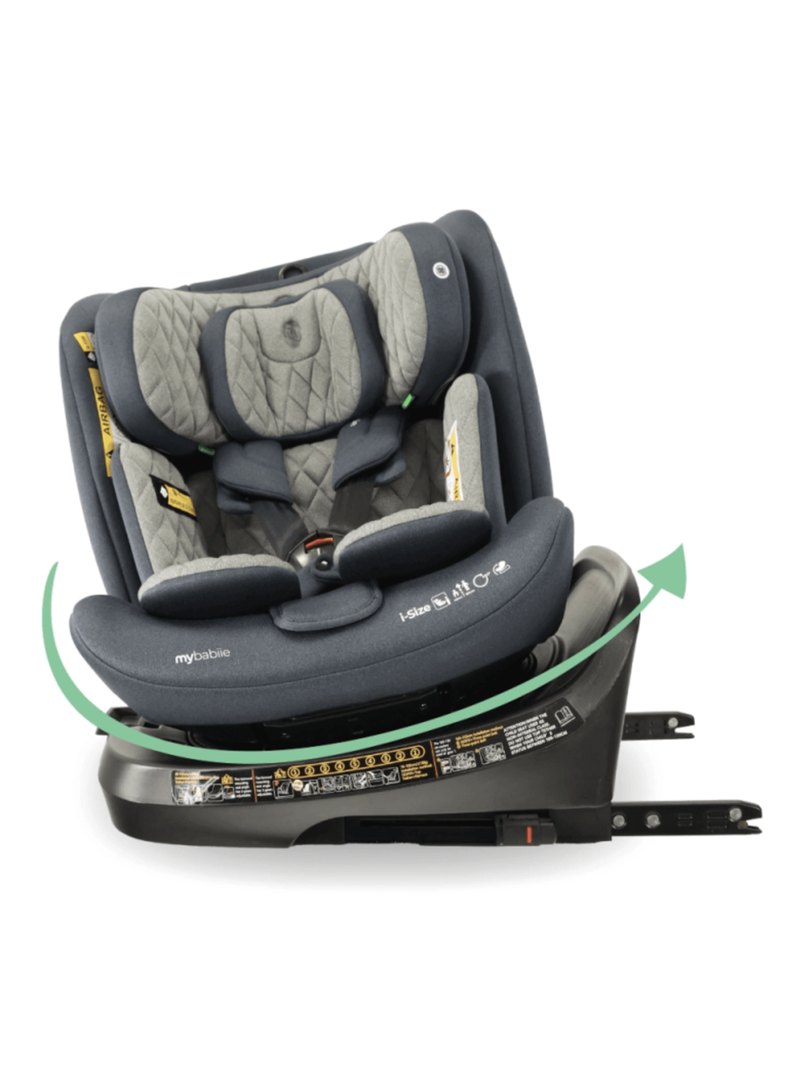 My Babiie MBCSSPINTTCH i-Size 40-150cm Top Tether Spin Car Seat Slate Blue My Babiie Mama's Joy