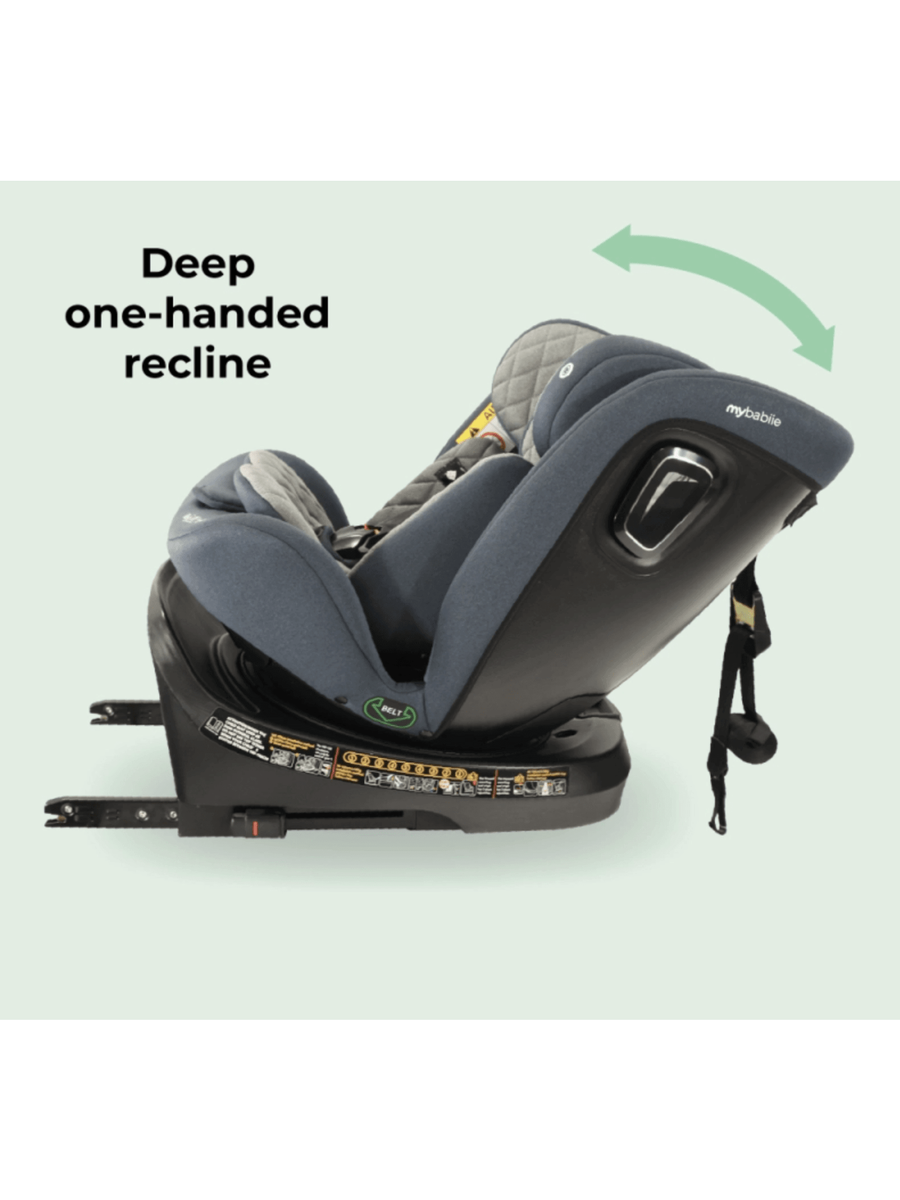 My Babiie MBCSSPINTTCH i-Size 40-150cm Top Tether Spin Car Seat Slate Blue My Babiie Mama's Joy