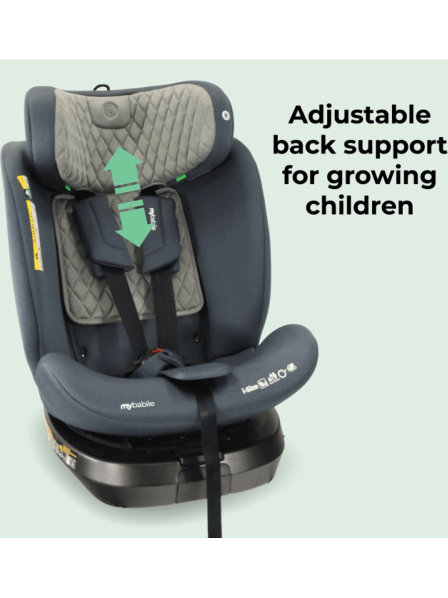 My Babiie MBCSSPINTTCH i-Size 40-150cm Top Tether Spin Car Seat Slate Blue My Babiie Mama's Joy