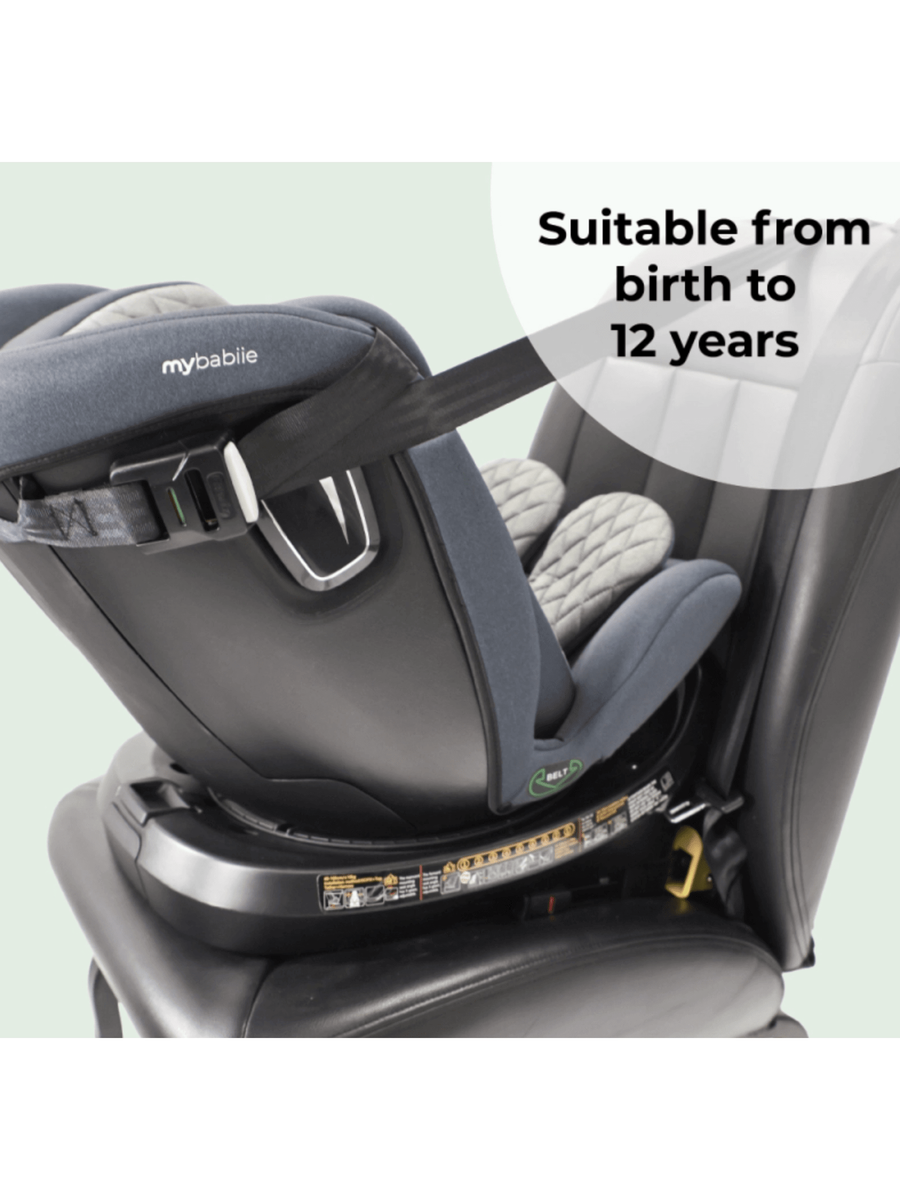 My Babiie MBCSSPINTTCH i-Size 40-150cm Top Tether Spin Car Seat Slate Blue My Babiie Mama's Joy