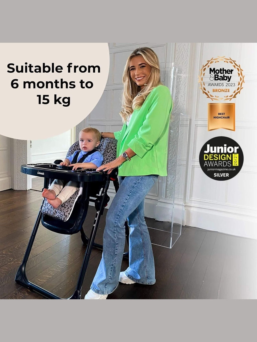 My Babiie MBHC8 Premium Highchair Adjustable 3 Recline Positions 6 Height Black MyBabiie Mama's Joy