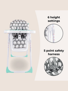 My Babiie MBHC8GE Premium Highchair – Billie Faiers Elephants My Babiie Mama's Joy