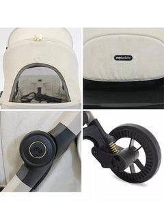 My Babiie MBX7 Ivory Compact Stroller – Lightweight, Auto-Fold, Birth to 22kg My Babiie Mama's Joy