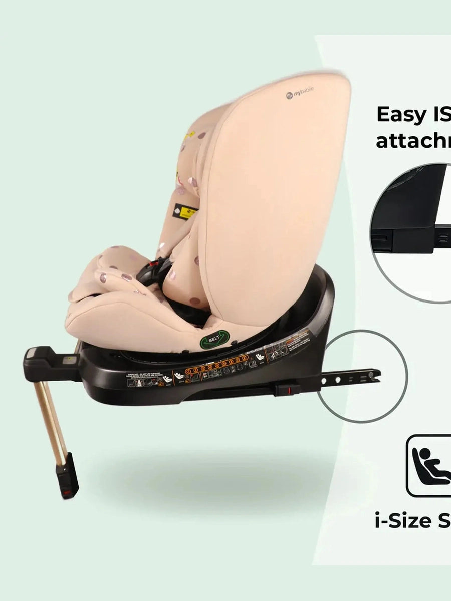 My Babiie Spin i-Size Car Seat - Pink Polka MBCSSPINSFPP My Babiie Mama's Joy