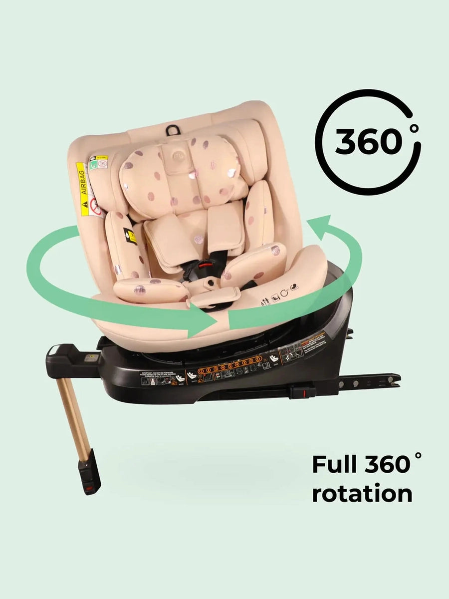 My Babiie Spin i-Size Car Seat - Pink Polka MBCSSPINSFPP My Babiie Mama's Joy