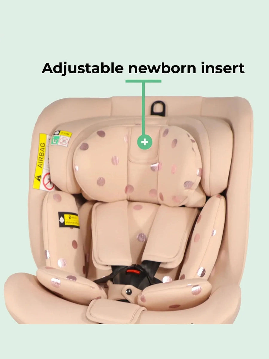 My Babiie Spin i-Size Car Seat - Pink Polka MBCSSPINSFPP My Babiie Mama's Joy