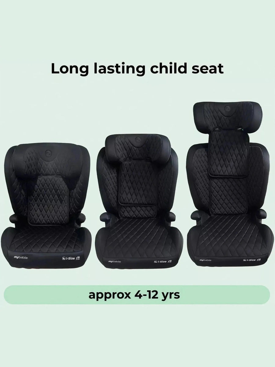 My Babiie i-Size Car Seat 100–150cm | Isofix | From 4 to 12 Years | Quilted Black My Babiie Mama's Joy