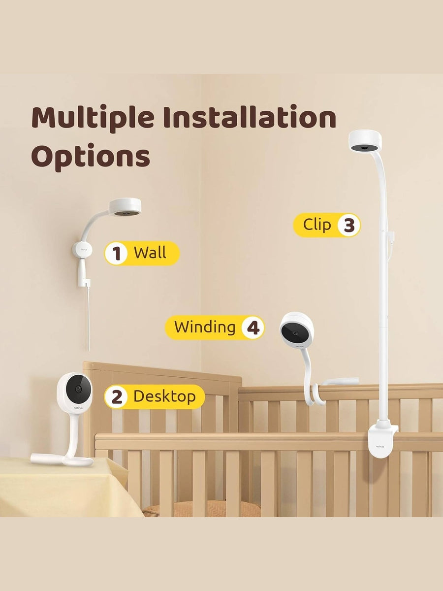 NETVUE Peekababy Baby Camera – Smart Monitor with Sleep Analysis, 4-in-1 Crib Mount & Night Vision Netvue Mama's Joy