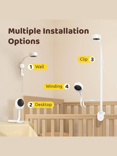 NETVUE Peekababy Baby Camera – Smart Monitor with Sleep Analysis, 4-in-1 Crib Mount & Night Vision Netvue Mama's Joy