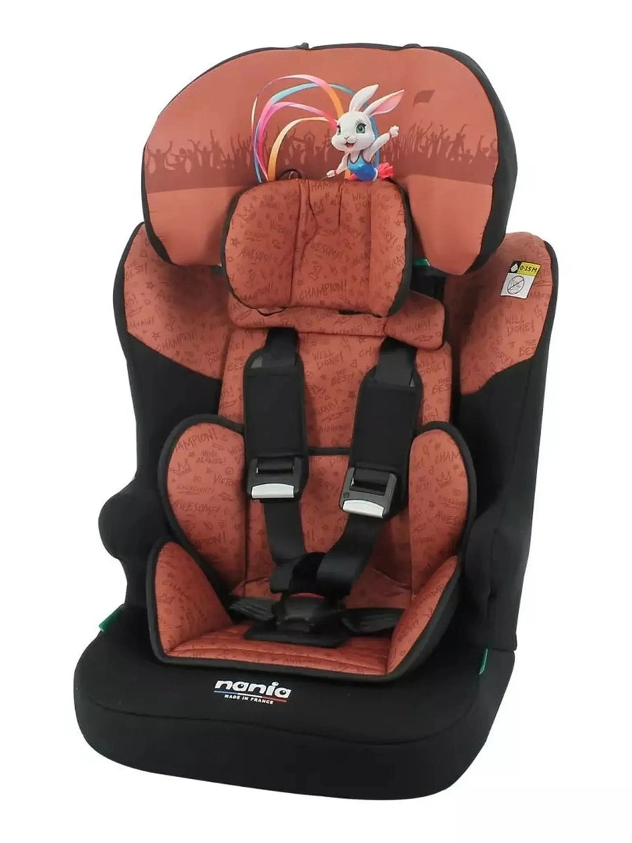 Nania Race I Car Seat I-size High Back Booster 76-140Cm Rabbit Gymnast Nania Mama's Joy