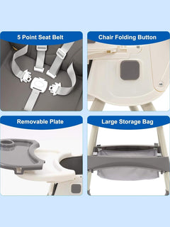Nukdey 3in1 Convertible Baby High-Chair Nukdey Mama's Joy