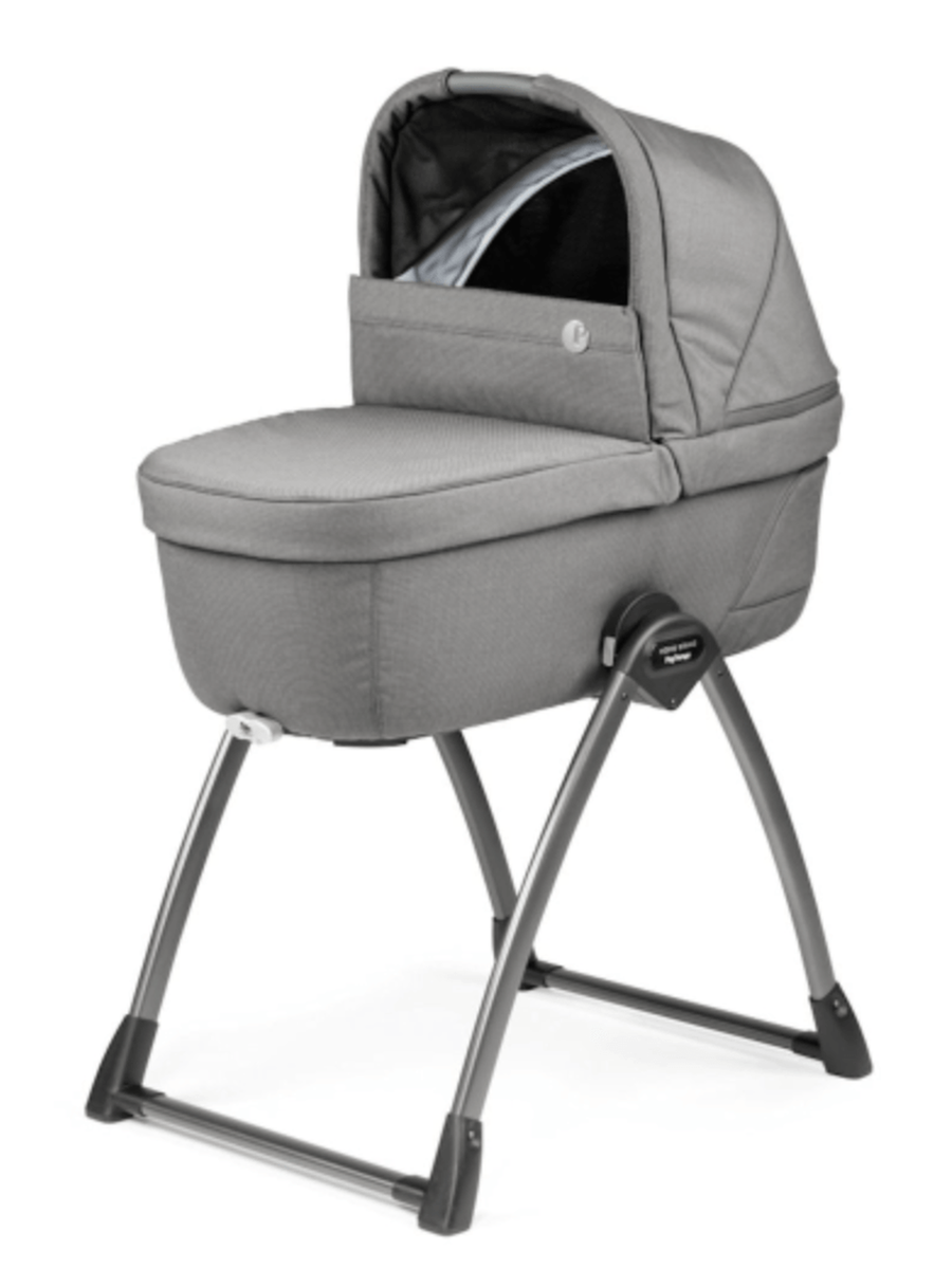 Peg Perego Culla Belvedere Baby Carrycot Mercury - Home Stand Carry Handle Grey Peg Perego Mama's Joy