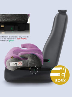 Pf.Ebro i-Size Booster Seat Toddler Car Seat Lightweight Backless Booster Purple Pf. Ebro Mama's Joy
