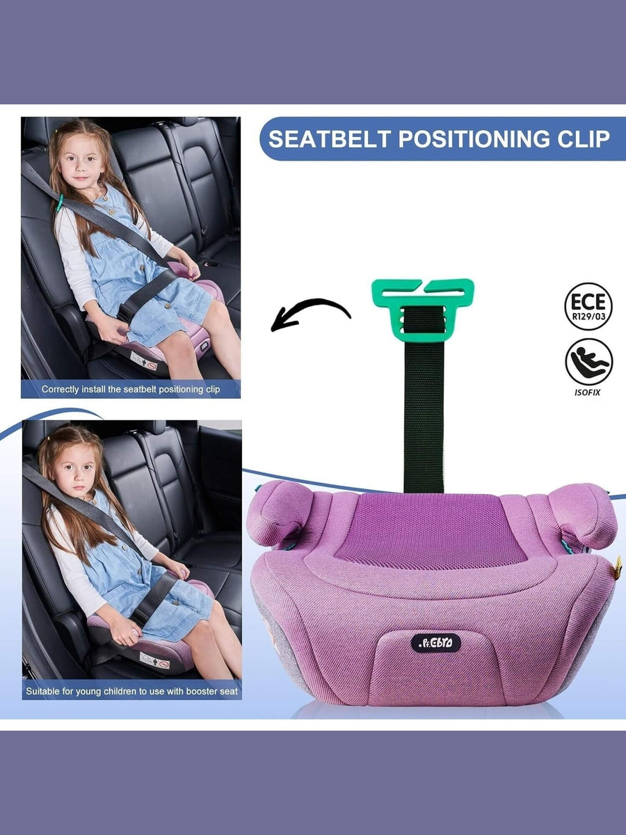 Pf.Ebro i-Size Booster Seat Toddler Car Seat Lightweight Backless Booster Purple Pf. Ebro Mama's Joy