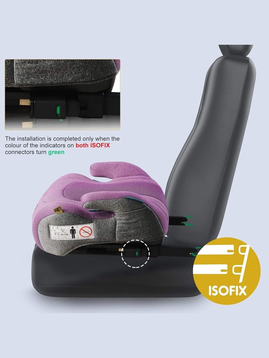 Pf.Ebro i-Size Booster Seat Toddler Car Seat Lightweight Backless Booster Purple Pf. Ebro Mama's Joy