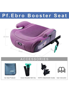 Pf.Ebro i-Size Booster Seat Toddler Car Seat Lightweight Backless Booster Purple Pf. Ebro Mama's Joy