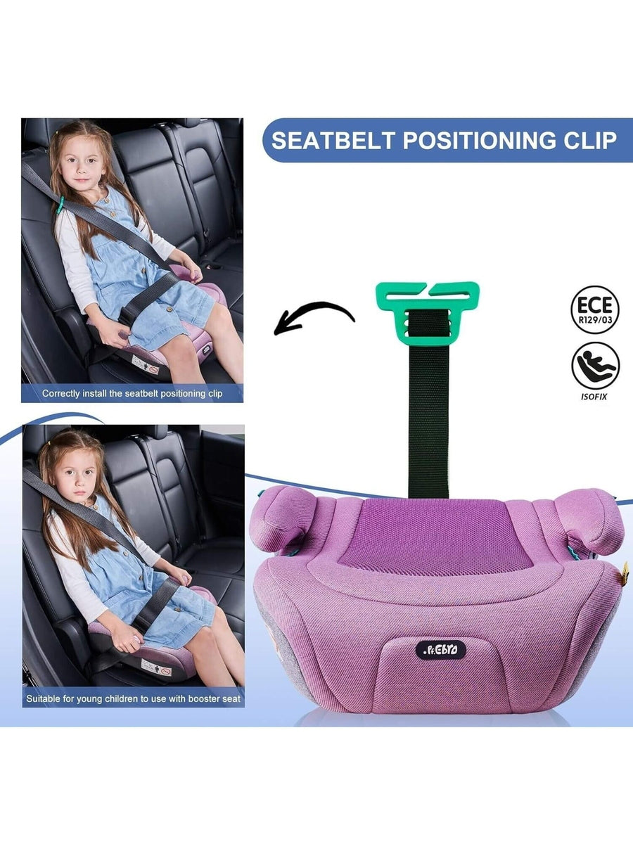 Pf.Ebro i-Size Booster Seat Toddler Car Seat Lightweight Backless Booster Purple Pf. Ebro Mama's Joy