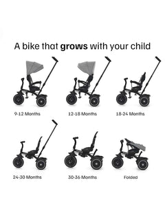 Puggle Easy Twist 6-in-1 Folding Trike with Parent Handle – Melange Grey Puggle Mama's Joy