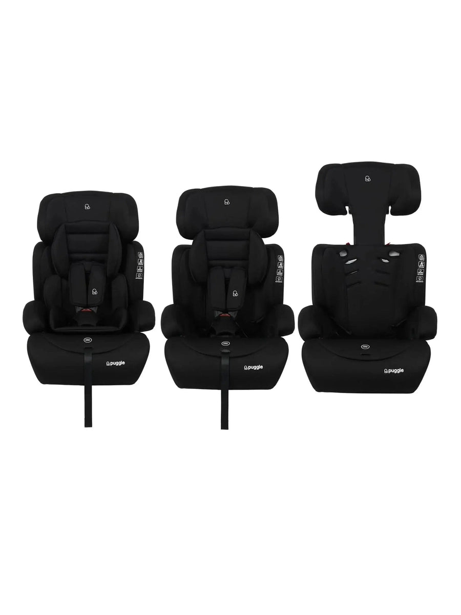 Puggle Maxi Gro Comfort Plus Group 1/2/3 Eco Car Seat - Storm Black Puggle Mama's Joy