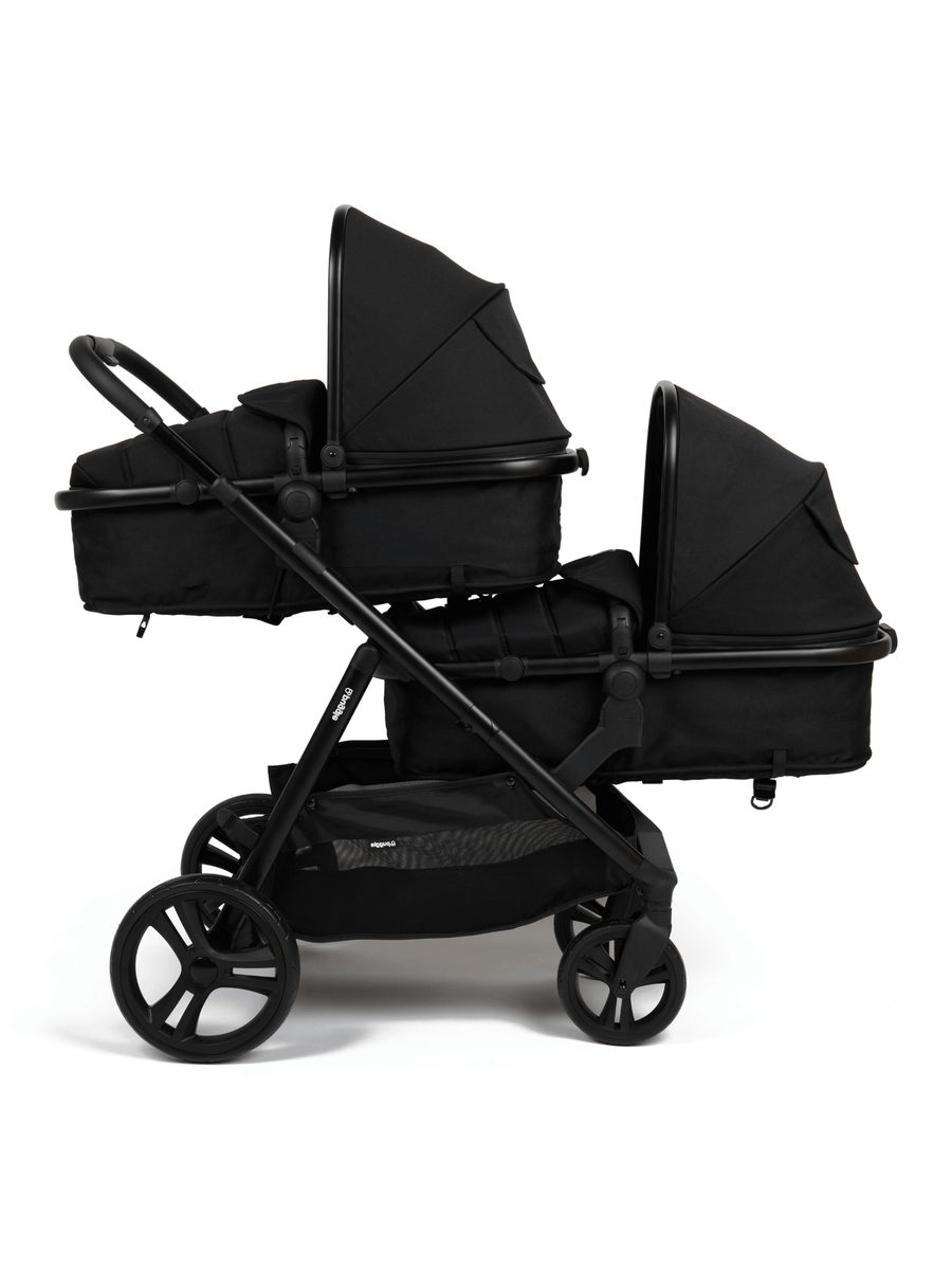 Puggle Memphis 2-in-1 Travel System Duo i-Size Double Pushchair - Midnight Black Puggle Mama's Joy