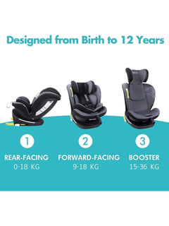 Reecle 360 Swivel ISOFIX Baby Car Seat for Group 0+1/2/3 Black Reecle Mama's Joy