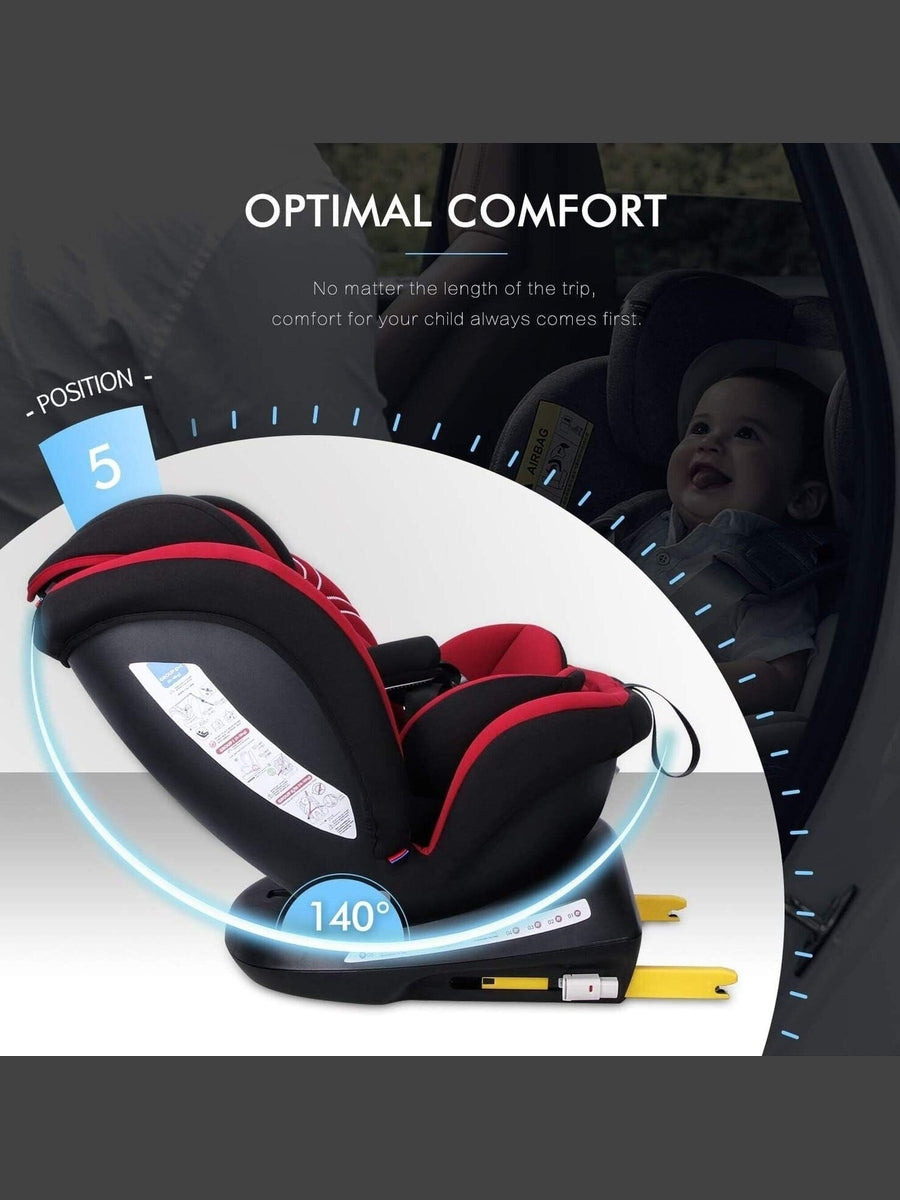 Reecle 360 Swivel ISOFIX Car Seat for Group 0+1/2/3 Red Reecle Mama's Joy