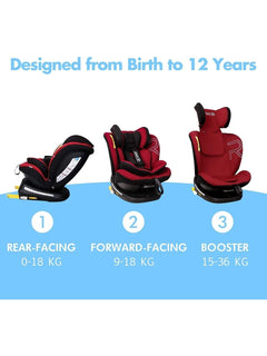 Reecle 360 Swivel ISOFIX Car Seat for Group 0+1/2/3 Red Reecle Mama's Joy