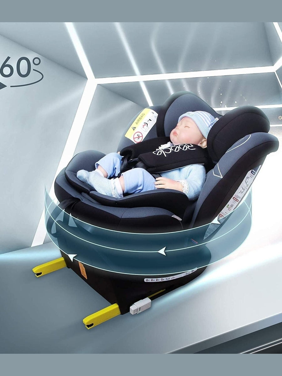 Reecle 360 Swivel ISOFIX Car Seat for Group 0+1/2/3 Grey Reecle Mama's Joy