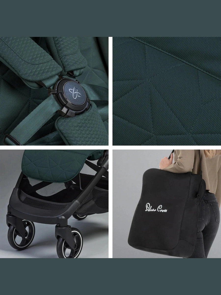 Silver Cross Clic 2 Pushchair with Travel Bag – Conifer Silver Cross Mama's Joy