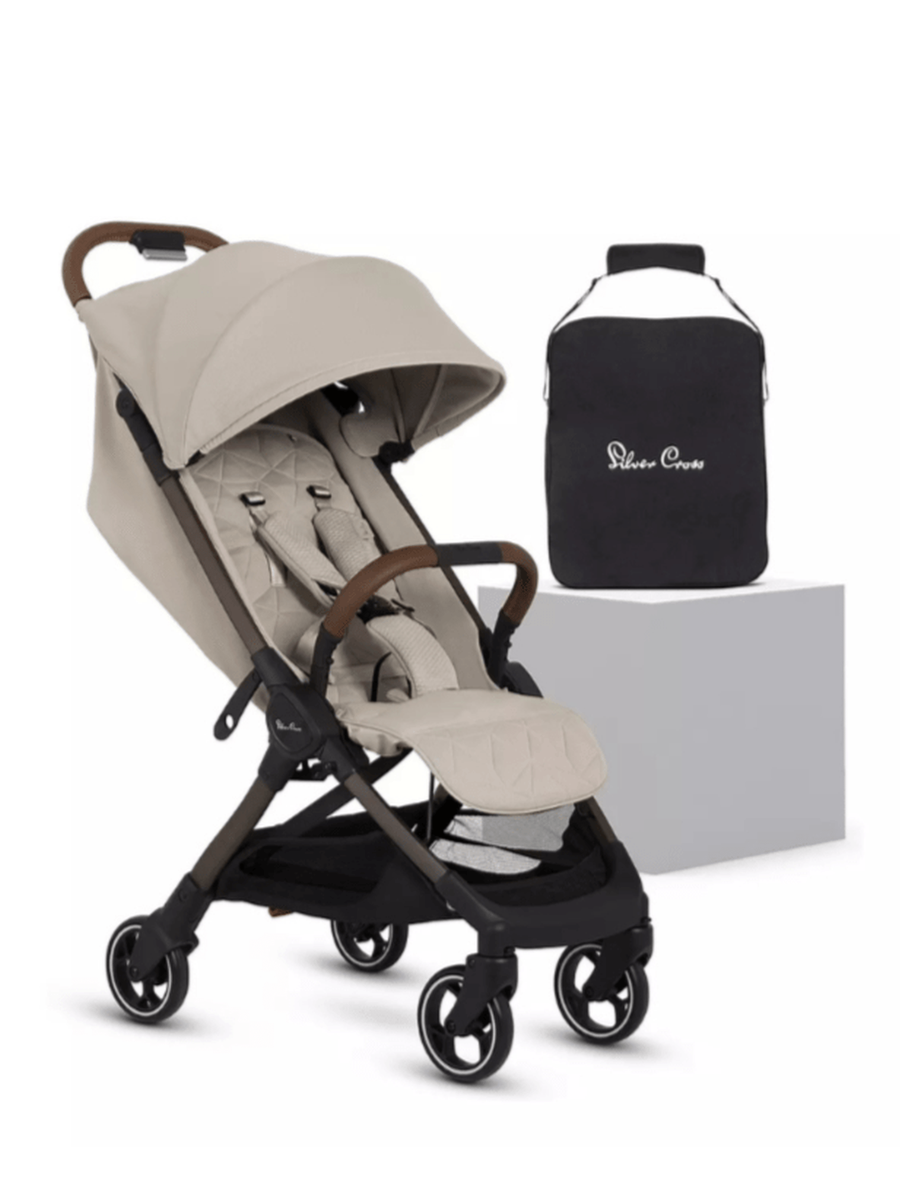 Silver Cross Clic 2 Pushchair with Travel Bag – Latte Silver Cross Mama's Joy