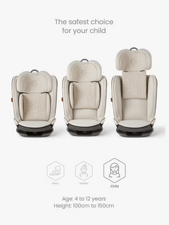 Silver Cross Discover i-Size with ISOFIX Child Baby Car Seat Booster - Almond Silver Cross Mama's Joy