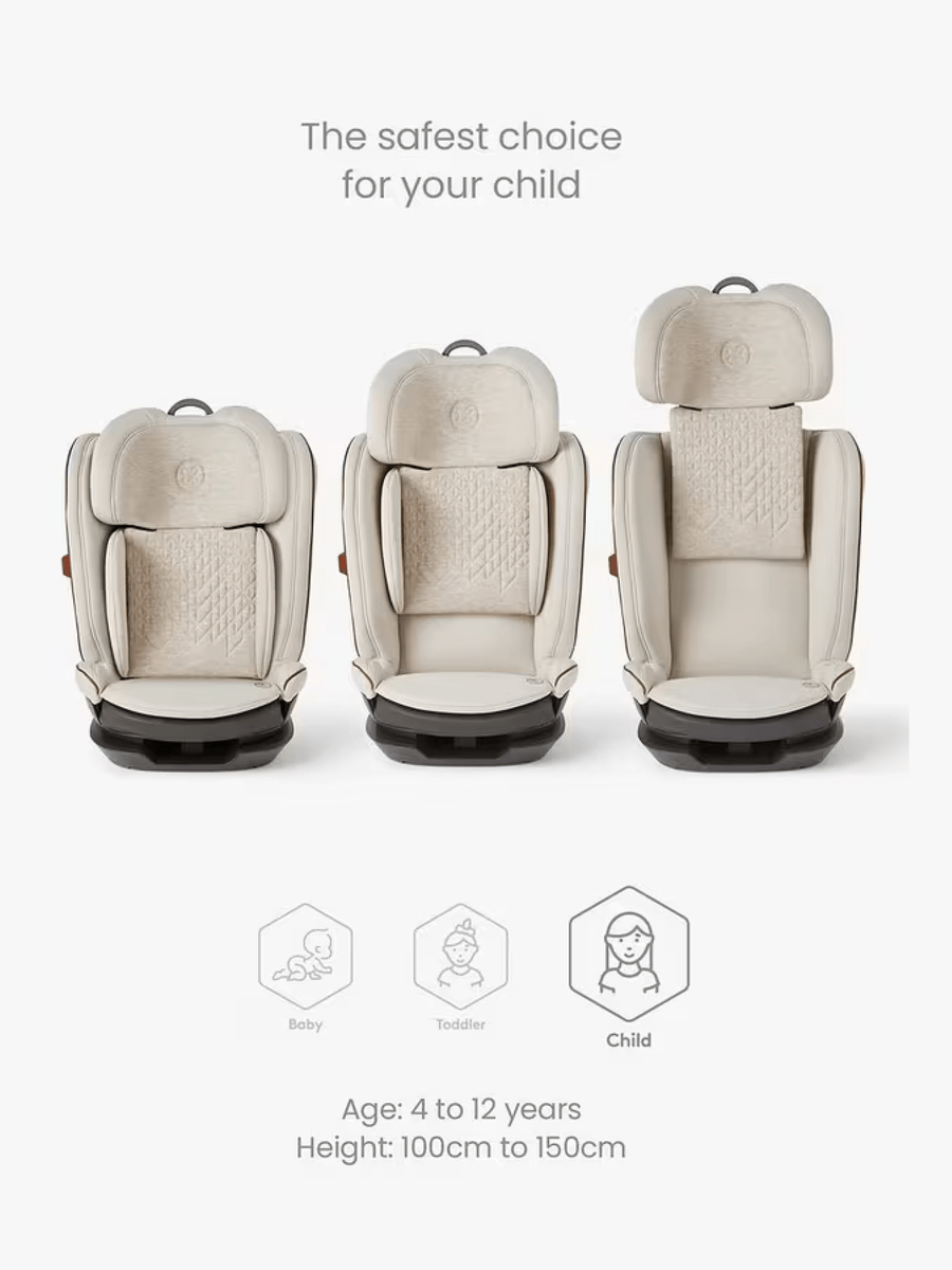 Silver Cross Discover i-Size with ISOFIX Child Baby Car Seat Booster - Almond Silver Cross Mama's Joy