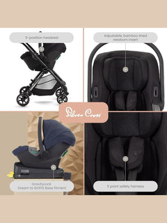 Silver Cross Dream i-Size Baby Carrier Baby Car Seat Travel Isofix Base - Space Silver Cross Mama's Joy