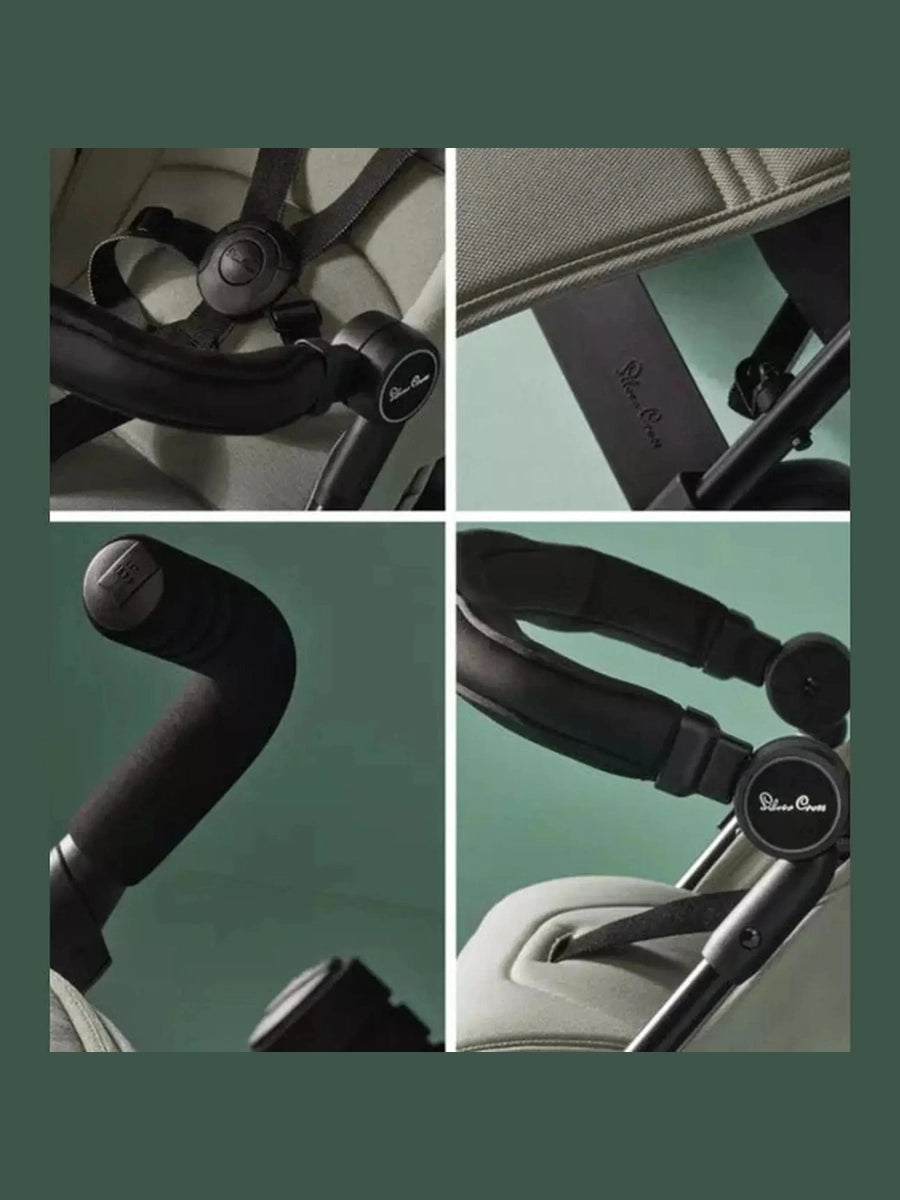 Silver Cross Pop Stroller – Lightweight, Birth to 22kg | One-Hand Fold, UPF 50+ Hood Sage Silver Cross Mama's Joy