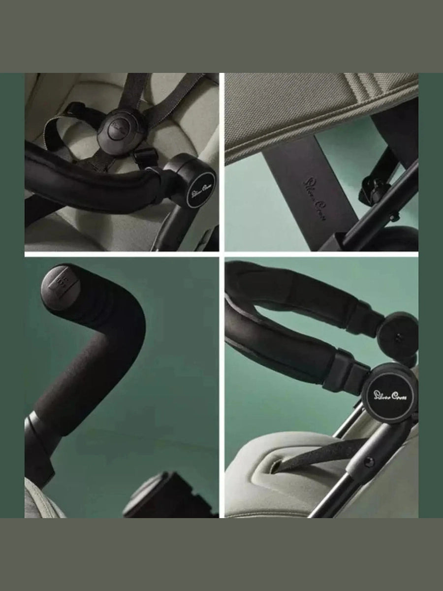 Silver Cross Pop Stroller – Lightweight, Birth to 22kg | One-Hand Fold, UPF 50+ Hood Sage Silver Cross Mama's Joy