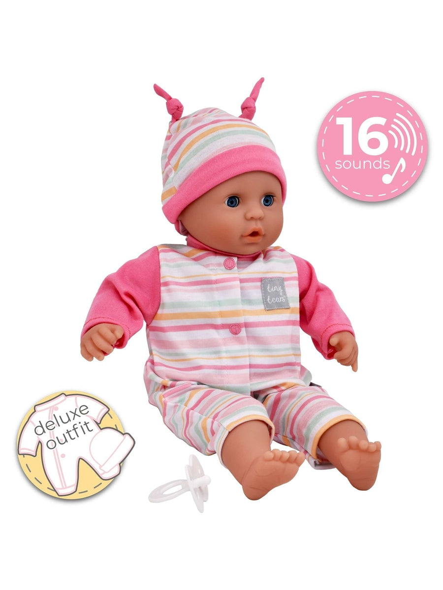 Tiny Tears Baby – 38cm Soft Bodied Doll with 16 Baby Sounds John Adams Mama's Joy