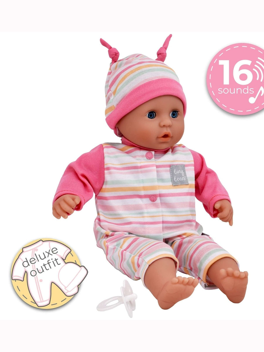Tiny Tears Baby – 38cm Soft Bodied Doll with 16 Baby Sounds John Adams Mama's Joy