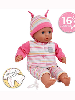 Tiny Tears Baby – 38cm Soft Bodied Doll with 16 Baby Sounds John Adams Mama's Joy