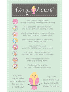 Tiny Tears Baby Deluxe – Interactive Doll with 20 Baby Sounds John Adams Mama's Joy