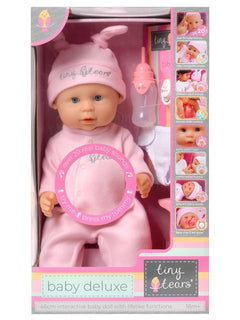 Tiny Tears Baby Deluxe – Interactive Doll with 20 Baby Sounds John Adams Mama's Joy